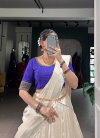 White Colour Polyestar Viscose Border Lehenga With Blouse Dupatta Wholesalers In Delhi